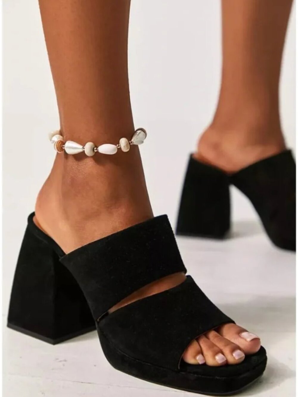 NWOB Free People Love Is Everywhere Black Suede Platform Sandals Sz 40/10